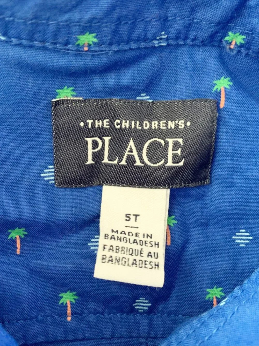 The Children’s Place Button Down Shirt • Palm Trees • 5T
